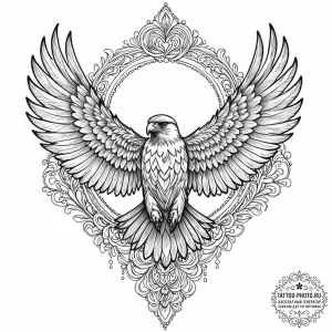 Tattoo sketch a swift falcon or hawk, for pre... - эскиз тату (№1752756862_0, 17.07.2025 12:54) — tattoo-photo.ru