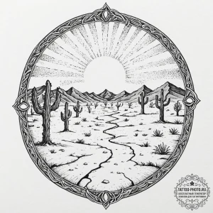 The cracked, dry earth of a desert playa, str... - эскиз тату (№1752757660_0, 17.07.2025 13:07) — tattoo-photo.ru