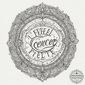 Tattoo design "i feel" text for cancer, with... - эскиз тату (№1752757742_0, 17.07.2025 13:09) — tattoo-photo.ru