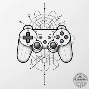 Tattoo sketch a deconstructed game controller... - эскиз тату (№1752758939_0, 17.07.2025 13:28) — tattoo-photo.ru