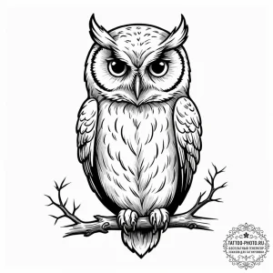 Owl, tattoo flash sheet design, black and whi... - эскиз тату (№1752768859_0, 17.07.2025 16:14) — tattoo-photo.ru
