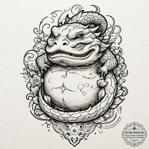 Sketch of jabba the hutt, detailed and grotes... - эскиз тату (№1752770568_0, 17.07.2025 16:42) — tattoo-photo.ru