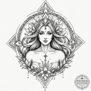 A dark watercolor tattoo of marzanna (morana)... - эскиз тату (№1752771142_0, 17.07.2025 16:52) — tattoo-photo.ru