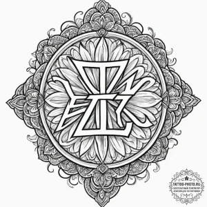 A chicano lettering tattoo of "ezekiel 25:17"... - эскиз тату (№1752772534_0, 17.07.2025 17:15) — tattoo-photo.ru