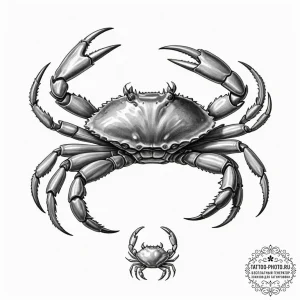 Tattoo design a cancer crab with a tiny pearl... - эскиз тату (№1752773188_0, 17.07.2025 17:26) — tattoo-photo.ru
