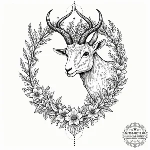 Tattoo design a capricorn goat-fish, with mou... - эскиз тату (№1752777636_0, 17.07.2025 18:40) — tattoo-photo.ru