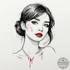Watercolor sketch of luv, with a single, cold... - эскиз тату (№1752777798_0, 17.07.2025 18:43) — tattoo-photo.ru