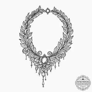 Tattoo design a neck with a delicate line res... - эскиз тату (№1752777962_0, 17.07.2025 18:46) — tattoo-photo.ru