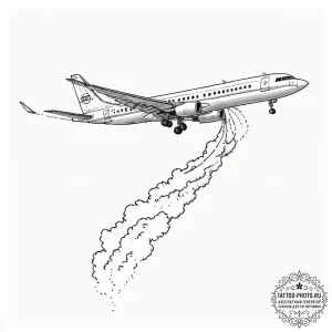 A close-up of the condensation trail left by... - эскиз тату (№1752778361_0, 17.07.2025 18:52) — tattoo-photo.ru
