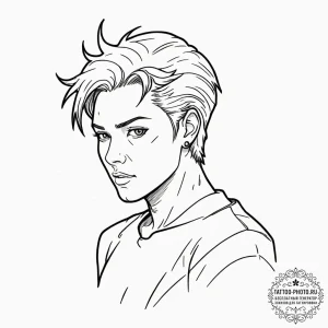 141. (ghost in the shell) a linework tattoo o... - эскиз тату (№1752778599_0, 17.07.2025 18:56) — tattoo-photo.ru
