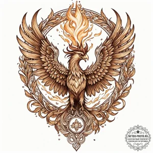 Tattoo sketch a phoenix rising from ashes, re... - эскиз тату (№1752778758_0, 17.07.2025 18:59) — tattoo-photo.ru