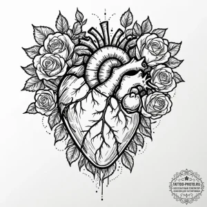 Tattoo design a pixelated heart container bre... - эскиз тату (№1752779710_0, 17.07.2025 19:15) — tattoo-photo.ru