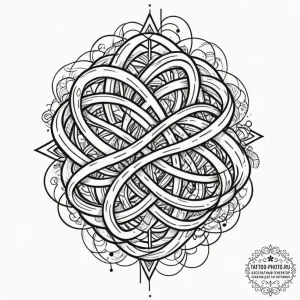 Tattoo design an abstract pattern of intertwi... - эскиз тату (№1752779790_0, 17.07.2025 19:16) — tattoo-photo.ru
