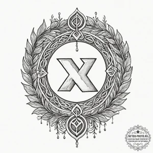 90. tattoo sketch: watercolor "treba" rune wi... - эскиз тату (№1752779871_0, 17.07.2025 19:17) — tattoo-photo.ru