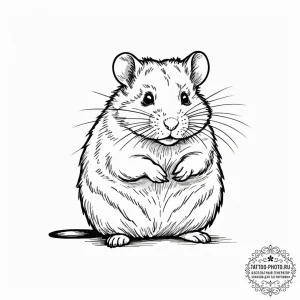 Hamster, ink illustration for tattoo, linewor... - эскиз тату (№1752780422_0, 17.07.2025 19:27) — tattoo-photo.ru