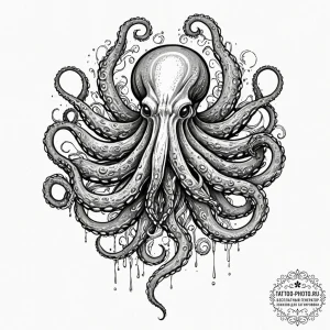 Tattoo sketch a strong, mythical sea creature... - эскиз тату (№1752780580_0, 17.07.2025 19:29) — tattoo-photo.ru
