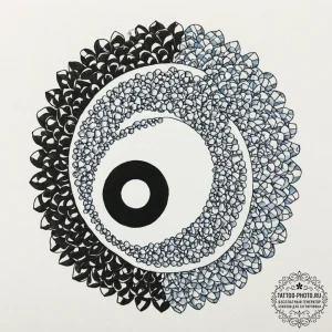 A dotwork design of the yin-yang symbol made... - эскиз тату (№1752780661_0, 17.07.2025 19:31) — tattoo-photo.ru