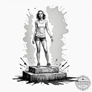 Tattoo sketch a stylized "first place" podium... - эскиз тату (№1752781062_0, 17.07.2025 19:37) — tattoo-photo.ru