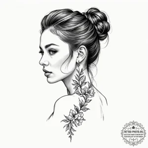 Tattoo sketch a minimalist design on the back... - эскиз тату (№1752781379_0, 17.07.2025 19:42) — tattoo-photo.ru