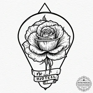 A linework tattoo of the rosebud motel sign f... - эскиз тату (№1752782195_0, 17.07.2025 19:56) — tattoo-photo.ru