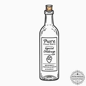 Tattoo design a stylized message in a bottle... - эскиз тату (№1752782273_0, 17.07.2025 19:57) — tattoo-photo.ru