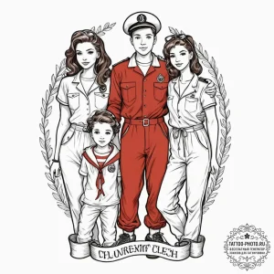 A sketch of the tethered family from us, with... - эскиз тату (№1752782352_0, 17.07.2025 19:59) — tattoo-photo.ru