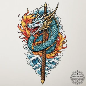 Tattoo design a battle-worn barbarian axe wit… — эскиз тату (№1752786179_0, 17.07.2025 21:02) — tattoo-photo.ru