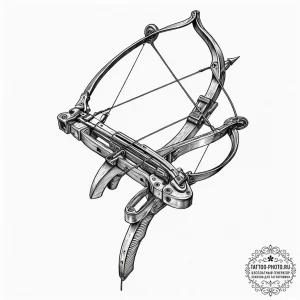Tattoo design a detailed medieval crossbow, r… — эскиз тату (№1752786419_0, 17.07.2025 21:06) — tattoo-photo.ru