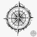 Tattoo sketch a minimalist compass with a hid… — эскиз тату (№1752787932_0, 17.07.2025 21:32) — tattoo-photo.ru