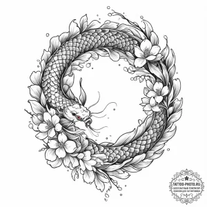 Magnolia, ink illustration for tattoo, on a c... - эскиз тату (№1752788341_0, 17.07.2025 21:39) — tattoo-photo.ru