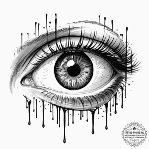 A photorealistic rendering of a human eye, sh... - эскиз тату (№1752789294_0, 17.07.2025 21:54) — tattoo-photo.ru