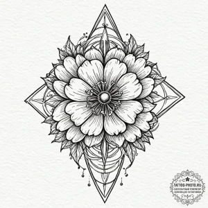 Tattoo sketch a personal birth flower combine... - эскиз тату (№1752789611_0, 17.07.2025 22:00) — tattoo-photo.ru