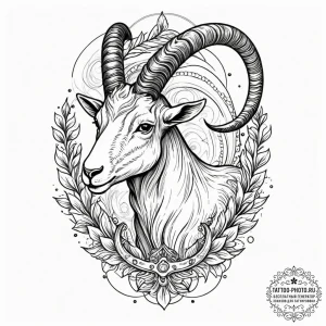 Tattoo design a capricorn goat-fish hybrid, w... - эскиз тату (№1752790255_0, 17.07.2025 22:10) — tattoo-photo.ru