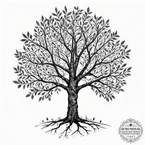 Tattoo sketch a "family tree" where names are... - эскиз тату (№1752790335_0, 17.07.2025 22:12) — tattoo-photo.ru