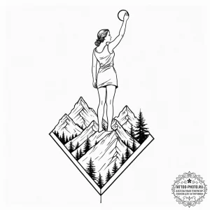 Tattoo sketch a minimalist silhouette of a wo... - эскиз тату (№1752790574_0, 17.07.2025 22:16) — tattoo-photo.ru