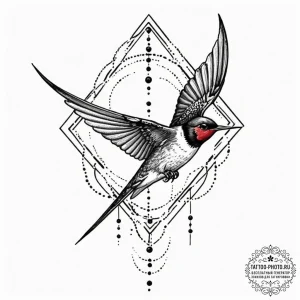 Swallow, tattoo sketch design, dotwork tattoo... - эскиз тату (№1752792323_0, 17.07.2025 22:45) — tattoo-photo.ru