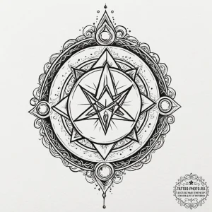 Tattoo design a magical grimoire with a glowi... - эскиз тату (№1752794790_0, 17.07.2025 23:26) — tattoo-photo.ru