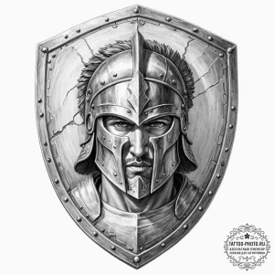Tattoo sketch an ancient greek hoplite shield… — эскиз тату (№1752796710_0, 17.07.2025 23:58) — tattoo-photo.ru