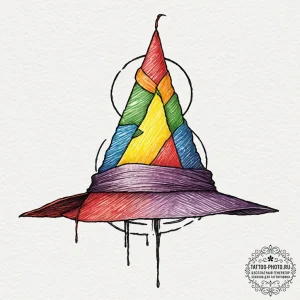 A neo-traditional tattoo of the sorting hat.,… — эскиз тату (№1752797105_0, 18.07.2025 00:05) — tattoo-photo.ru