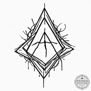 A linework design of the mysterious symbol fr… — эскиз тату (№1752797185_0, 18.07.2025 00:06) — tattoo-photo.ru