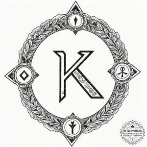 85. tattoo sketch: "krada" rune surrounded by... - эскиз тату (№1752833516_0, 18.07.2025 10:11) — tattoo-photo.ru