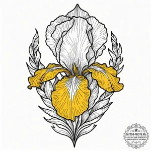 Iris, tattoo sketch design, on a clean white... - эскиз тату (№1752833591_0, 18.07.2025 10:13) — tattoo-photo.ru