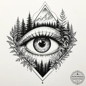 Tattoo sketch a mystical creature's eye peeri... - эскиз тату (№1752834244_0, 18.07.2025 10:24) — tattoo-photo.ru