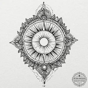 A geometric tattoo design that merges the kol... - эскиз тату (№1752835417_0, 18.07.2025 10:43) — tattoo-photo.ru
