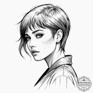 Sketch of joi from blade runner 2049, her hol... - эскиз тату (№1752835966_0, 18.07.2025 10:52) — tattoo-photo.ru