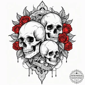 Shell, concept art for tattoo, chicano tattoo... - эскиз тату (№1752836434_0, 18.07.2025 11:00) — tattoo-photo.ru