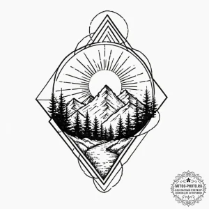 Tattoo sketch a geometric representation of a... - эскиз тату (№1752839630_0, 18.07.2025 11:53) — tattoo-photo.ru