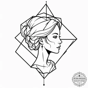 Tattoo design a virgo maiden's silhouette bre... - эскиз тату (№1752839781_0, 18.07.2025 11:56) — tattoo-photo.ru