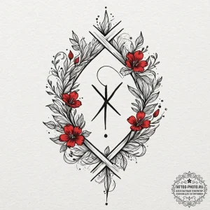 106. tattoo sketch: the rune "yest," depicted... - эскиз тату (№1752843705_0, 18.07.2025 13:01) — tattoo-photo.ru