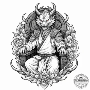 Tattoo design a gaming chair with a subtle ha... - эскиз тату (№1752844286_0, 18.07.2025 13:11) — tattoo-photo.ru